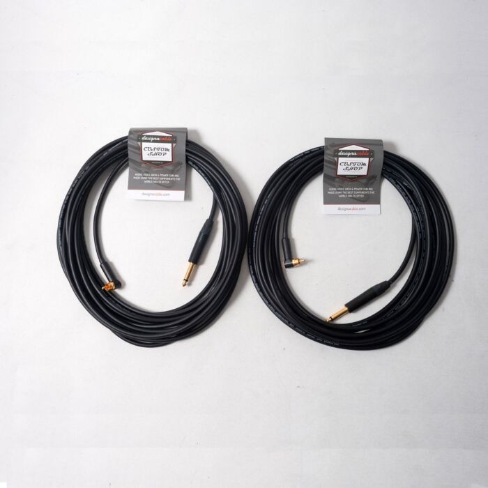 8m Van Damme -Angled RCA to TS Mono Jack Cable - Black