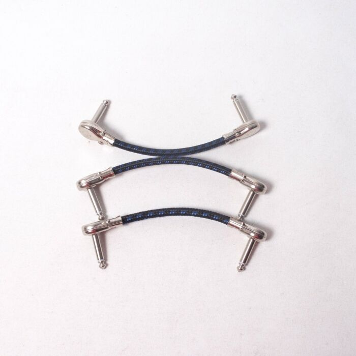 10cm - Switchcraft Guitar Pedal Patch cable - Vintage Blue Tweed - Brand New