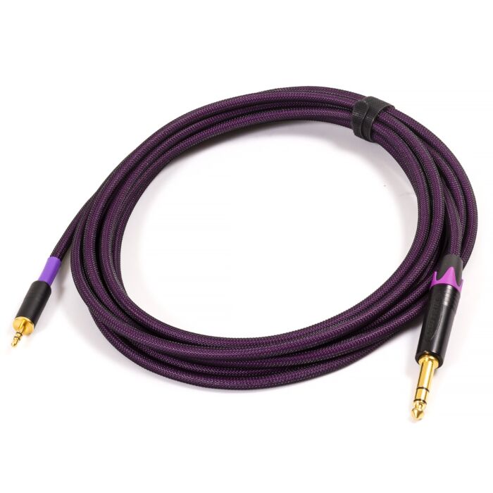 Neutrik NP3X-B to Swithcraft 3.5mm Mini Jack. Purple TechFlex. 5m Purple Boots. Stereo Wiring