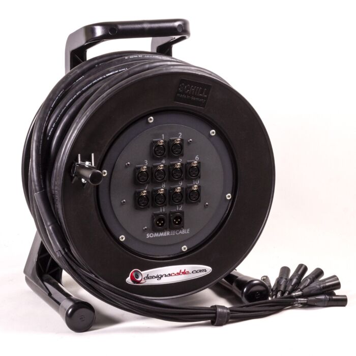 12 Way Stage Reel - 10in 2out - 37m Sommer Mistral cable - Schill GT380 Reel