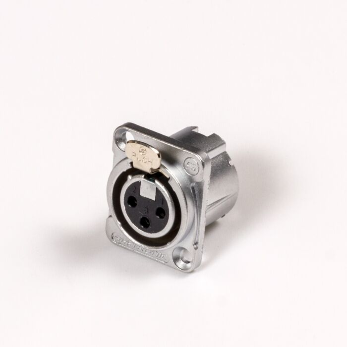Seetronic MK3F2C Female 3 pin XLR Chassis Panel Mount. D-type Housing. Stage Snake