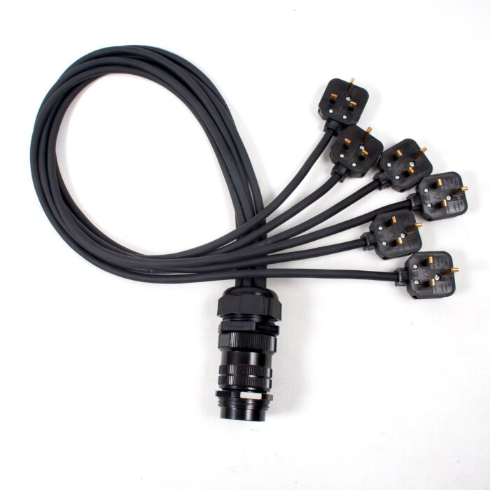 Socapex Spider - 13amp UK Plug to 19 Pole Female Soca