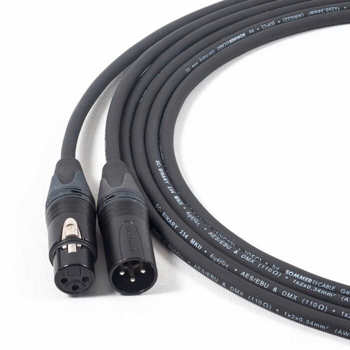 Sommer Binary 234 DMX & AES 110hm 5 Pin XLR Lead. UV-resistant.