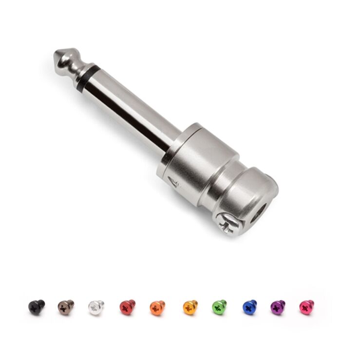 SquarePlug SPS5 Low Profile Mono (TS) Straight 6.35mm Jack. Silver 