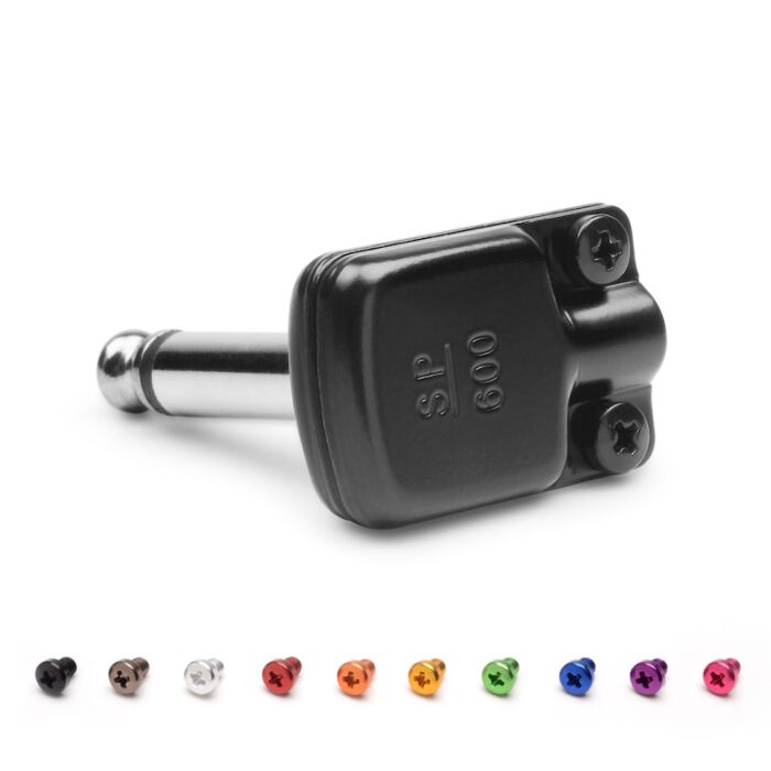 SquarePlug SP600BK Low Profile Mono (TS) Right Angled 6.35mm Jack. BLACK 