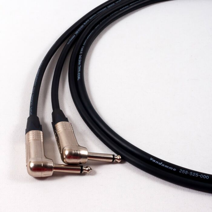 TOURING Angled Jack to Jack Speaker Lead. Black Van Damme Cable. Guitar Amp Cab
