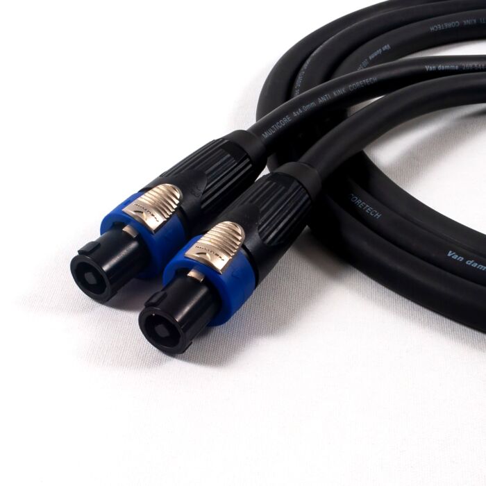 Van Damme (4 Pole) speakON to speakON Lead. Neutrik Metal NLT Black