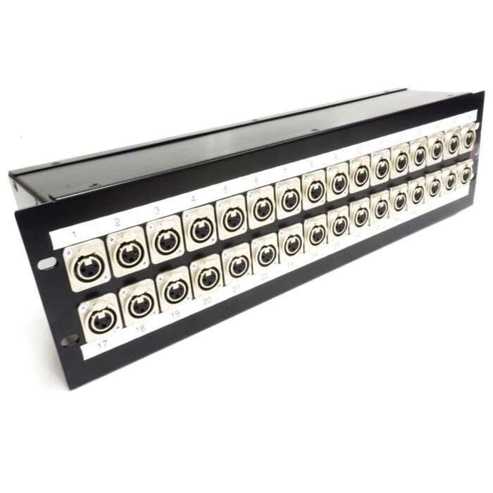 Multichannel VDM Splitter Box & Detatchable Tails. 32-Channel Duplicator. Neutrik Van Damme 3u Rack Unit.