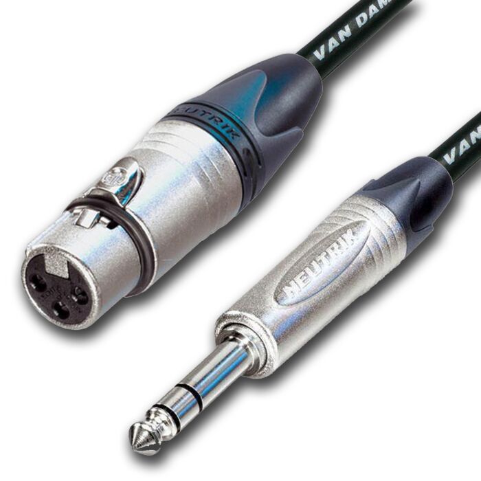 Van Damme Classic XKE Female XLR to TRS Jack Lead. Neutrik Connectors