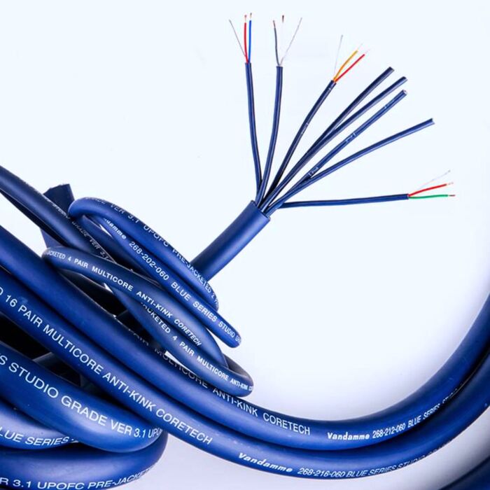 Van Damme Blue Series Studio Grade Multicore Cable. 2. 4. 8. 12. 16. 24. 32. Way