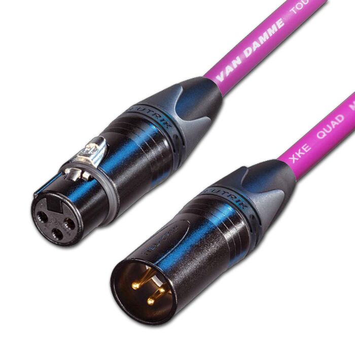 enoaudio Mogami 2534 Quad Câble Paire (L,R) Stéréo Professionnel symétrique | Neutrik Gold 6,3mm TRS – XLR mâle | HiFi - 3,0 m