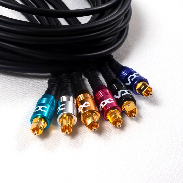 Van Damme TOSLINK Light-Pipe digital audio optical cable. Metal Connectors