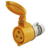 32amp 110v Yellow Site Ceeform Cable Mount Female Socket. 3 Pole PCE (223-4)