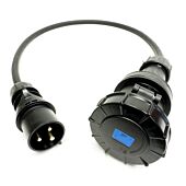 63amp Black Events CEEform Commando Power Cable. (3x10mm) 240v H07RN-F Rubber 