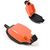 ORANGE 13amp Water Resistant Socket Garden 'CLAMSHELL' Style