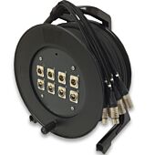 Male to Female XLR Stage Snake on Reel. Schill Drum, Neutrik