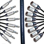  Van Damme & Neutrik 8 Way Balanced TRS Jack to Male XLR Snake