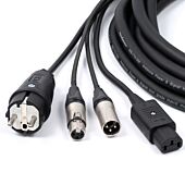 EU Plug to IEC C13, Audio Hybrid Power and Signal Cable.