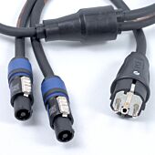 Euro Plug to x2 PowerCon, Professional AC Y Splitter Cable,