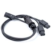C14 IEC Plug to 2x C13 IEC Socket, Professional AC Y Splitter Cable,
