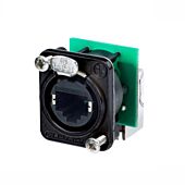 Neutrik NE8FDP-R-B Black Angled Feed-through Ethercon Chassis Panel Mount