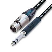 Neutrik 4.4mm TT Bantam Jack to Female XLR Patch Lead. Van Damme Cables.