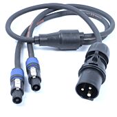 16a PCE to 2x PowerCon, Professional AC Y Splitter Cable,