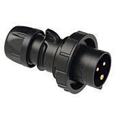 PCE 32amp 2P+E CEE Midnight Black Cable Mount Male Plug. IP67 (0232-6x) 