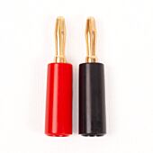 (Pair) Gold Plated 4mm Banana Plugs. Screw or Solder Type Jack. Up to 6mm OD
