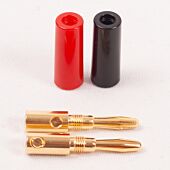 (Pair) Gold Plated 4mm Banana Plugs. Screw or Solder Type Jack. Up to 6mm OD