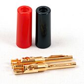 (Pair) Gold Plated 4mm Side Arm Banana Plugs. Screw or Solder Type Jack. Up to 6mm OD