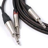 Pro Stereo Instrument Guitar Cable. Straight Jack. Instrument to 2 Amplifiers.