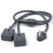 15a Round Pin to 2x 15a Round Pin, Professional AC Y Splitter Cable,