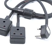 15a Round Pin to 2x 15a Round Pin, Professional AC Y Splitter Cable,