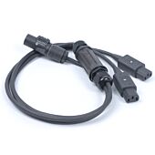 True1 PowerCon to 2x C13 IEC Sockets, Professional AC Y Splitter Cable,