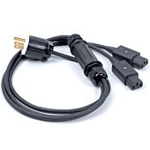 US Plug Nema to 2x C13 IEC Sockets, Professional AC Y Splitter Cable,