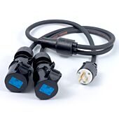 US Plug Nema to 16a PCE Sockets, Professional AC Y Splitter Cable,