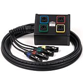 4 way Stage Box Neutrik Male to Female XLR Multicore Cable Studio Wall Mount