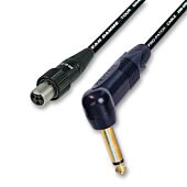 Peavey and Shure GLXD Wireless System Lead for Beltpacks. Gold Angled Jack.