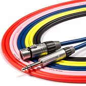 Female XLR to 6.35mm TRS Jack Lead. foxTWO Cable. Balanced. Mic. PA Speaker