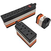 HEAVY DUTY Permaplug 1 2 & 4 Gang trailing Socket. ELS13W-01. Black White or Orange