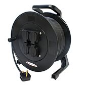Industrial 'Supa-tuff’ 4 gang Extension Lead on ABS Reel. 13a Tough Rubber Cable