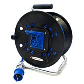 Industrial 16 amp Arctic Blue Extension Reel. Ceeform Plug to Socket Oulet