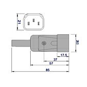 Left Angled IEC C13 Rewireable Connector