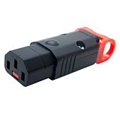 Locking C13 IEC. Female Cable Mount Rewireable Kettle Plug. IL13+ Rewireable IEC Lock