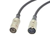Octave' Midi Cable 5 to 7 pin with plugin DC Power. Footswitch to amp Lead