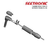 SEETRONIC Angled Jack Plug. Silver MP2RX. 6mm Mono. Guitar. Patch Connector