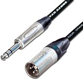 Van Damme Classic XKE Male XLR to TRS Jack Lead. Silver Neutrik