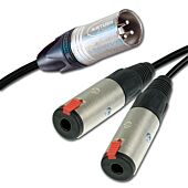 Dual (x2) Balanced 1/4" TRS Jack Sockets Summed into a Single Male XLR