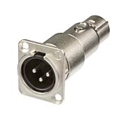 Neutrik NA3MDF XLR Male to Female feedthrough adapter. Chassis Rack Panel Mount 
